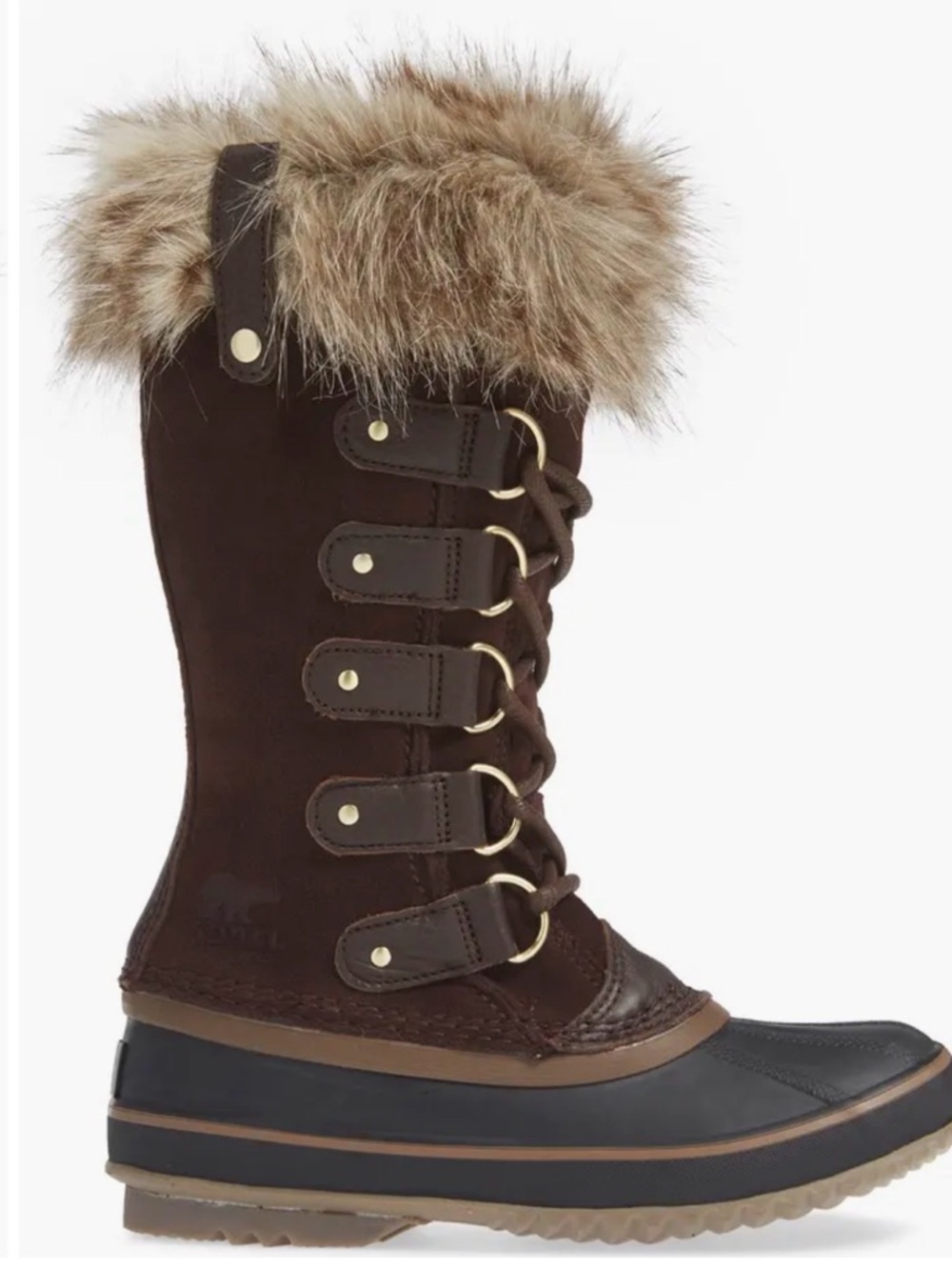 Like New- Sorel Brown Faux Fur Women’s Joan of Arctic' Waterproof Snow Boot